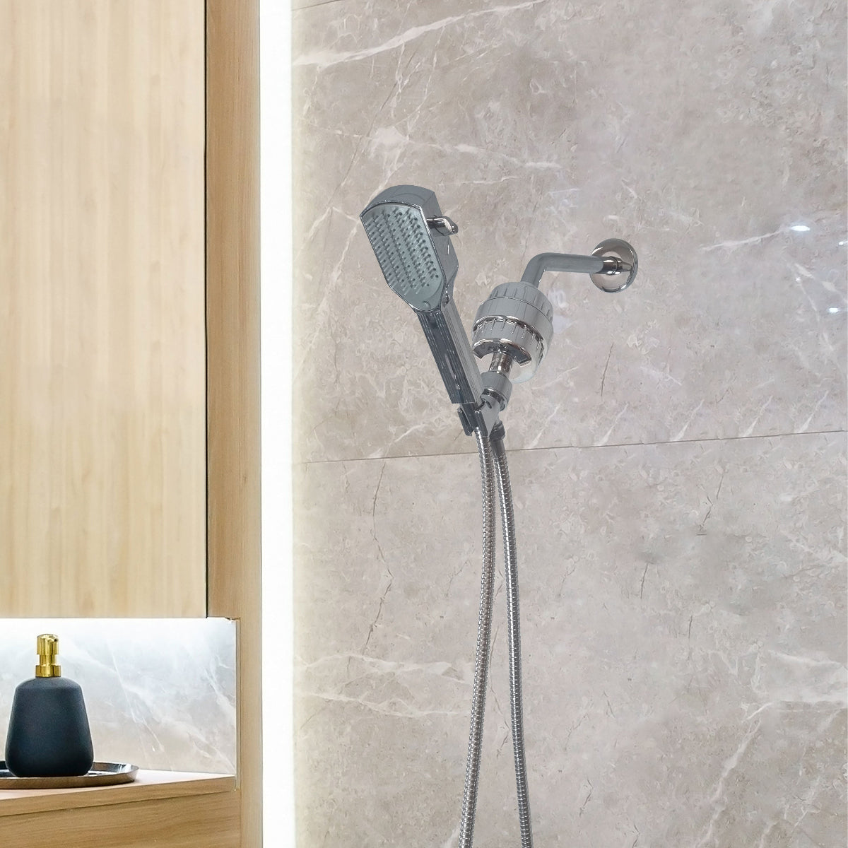 مجموعة الدش الكاملة لرأس الدش المشط لفك تشابك الشعر