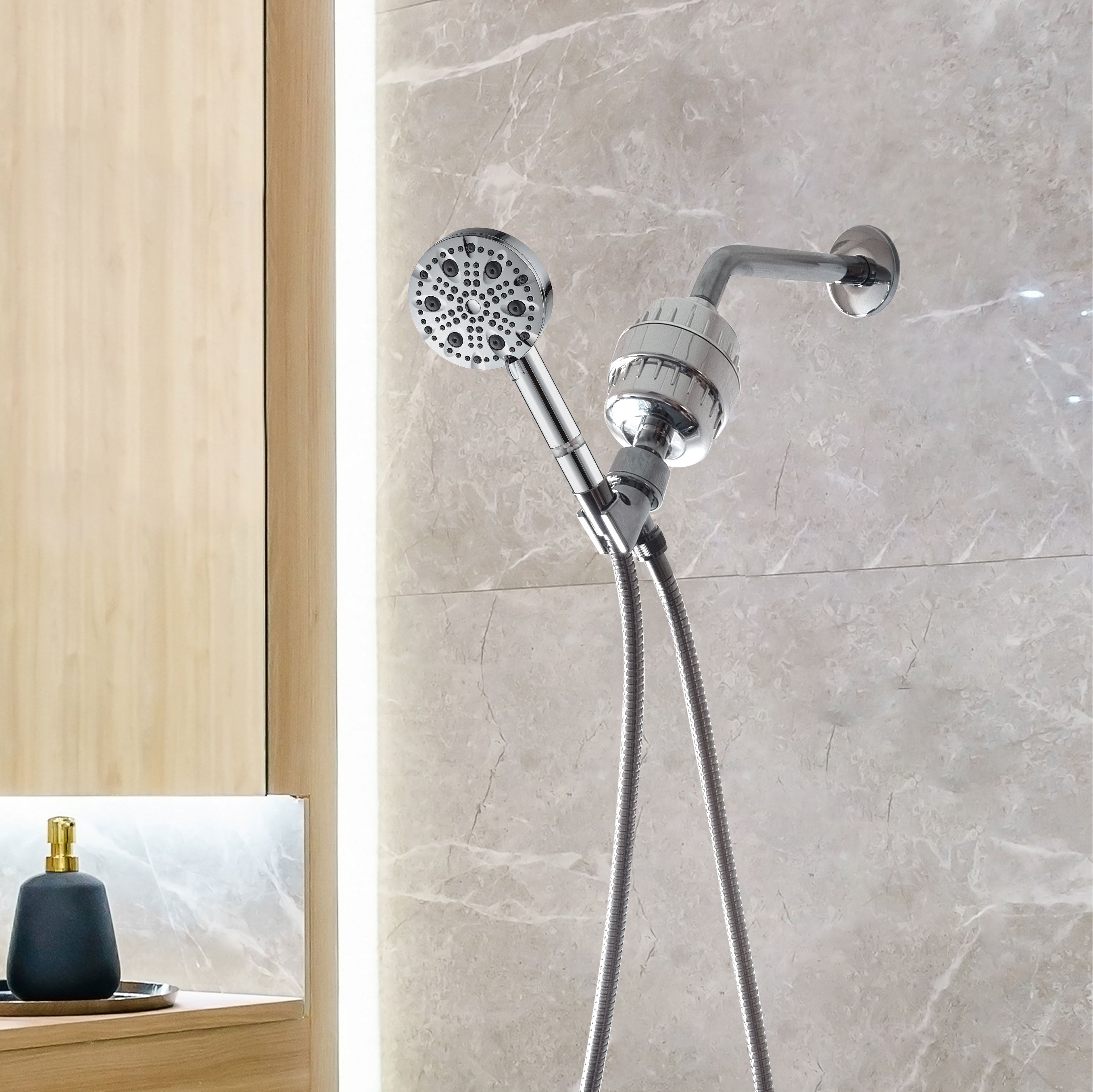 Luxe 9 Mode Mode Showerhead Kit Complete Shower Kit