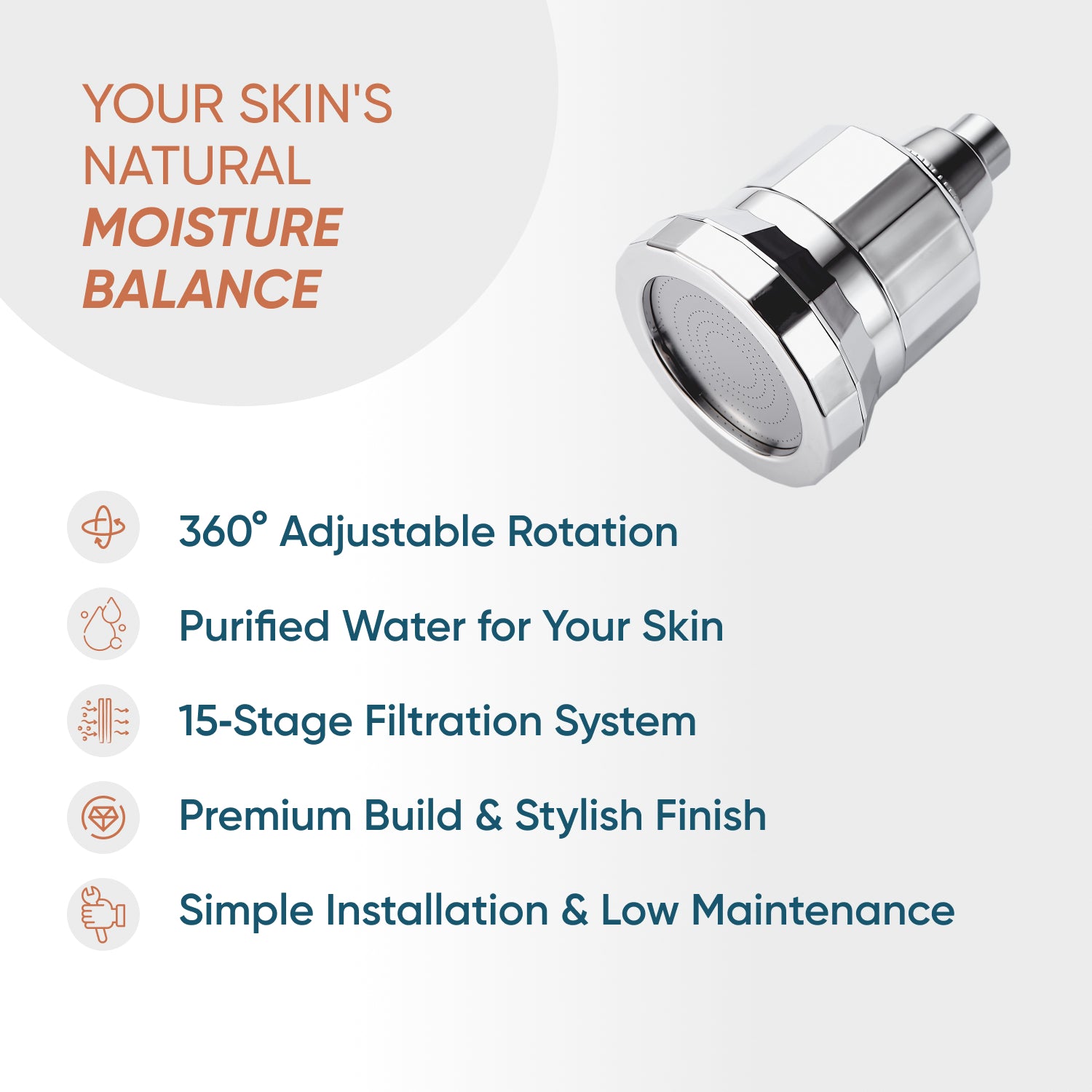 SkinPro - رأس الدش المفلتر الأكثر تقدمًا باللون الأسود