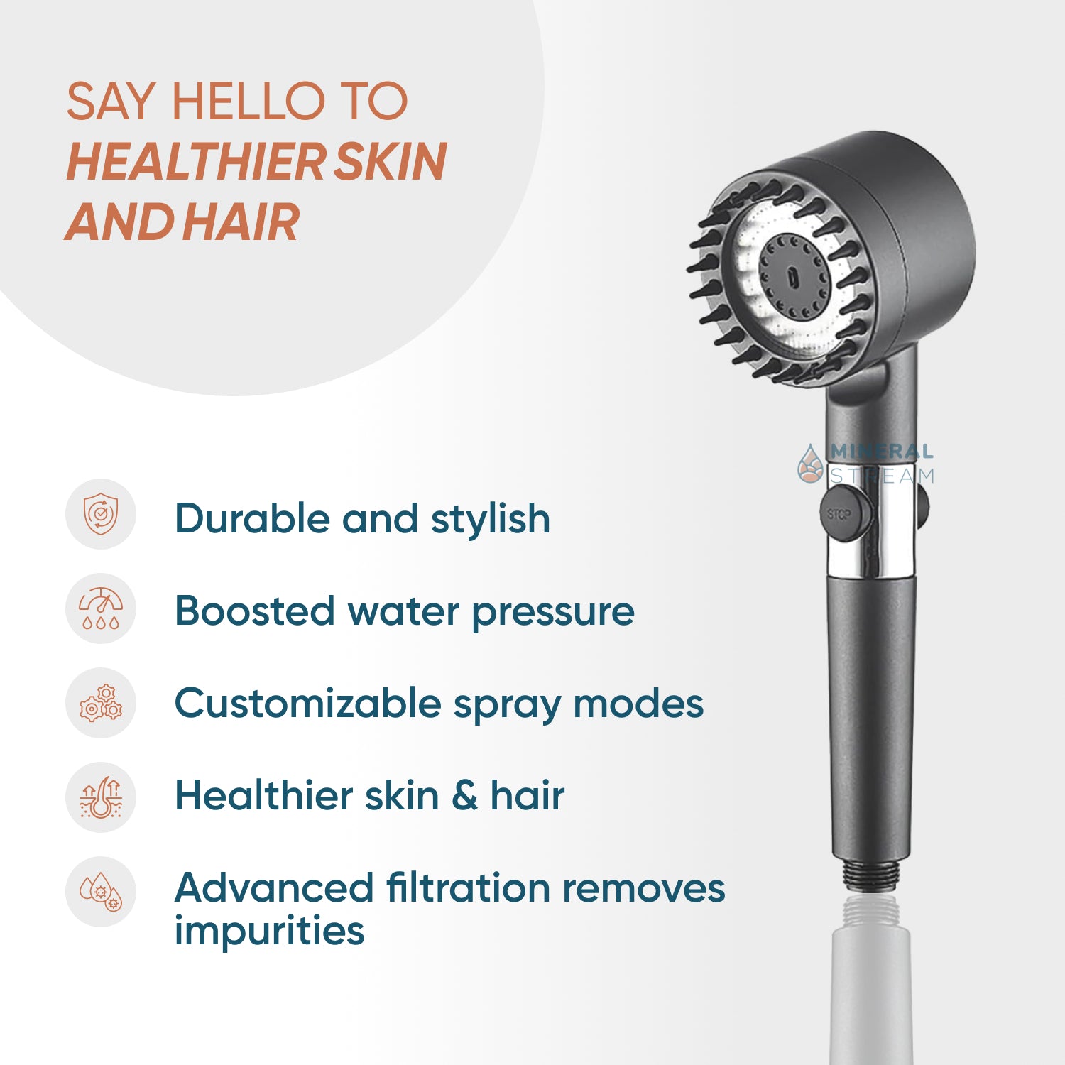رأس دش MINERALSTREAM MASSAGE مفلتر