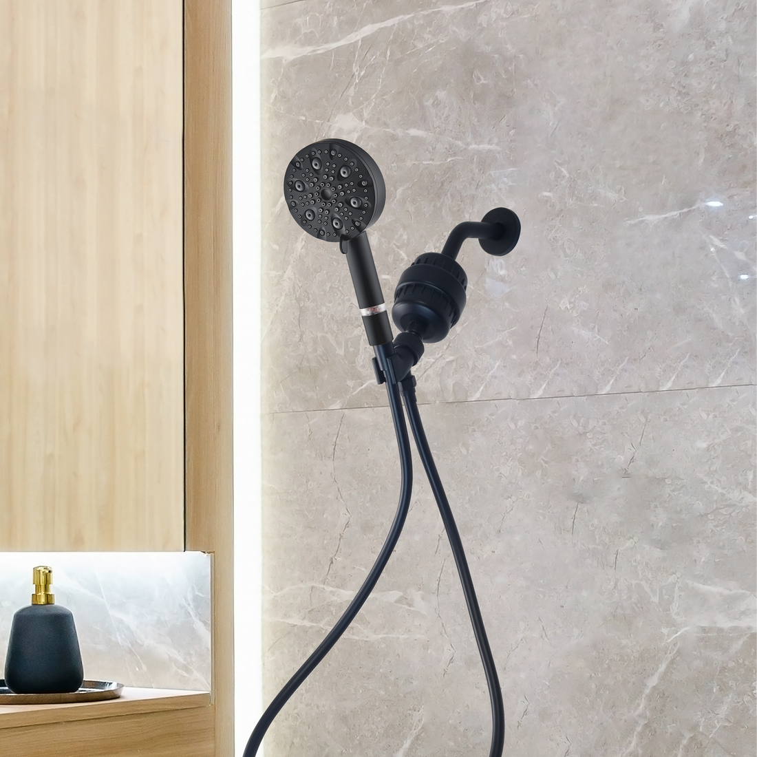 Luxe 9 Mode Mode Showerhead Kit Complete Shower Kit